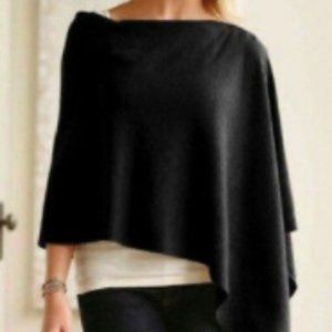 Cynthia Rowley Topper \ Poncho Wrap Black Cashmere